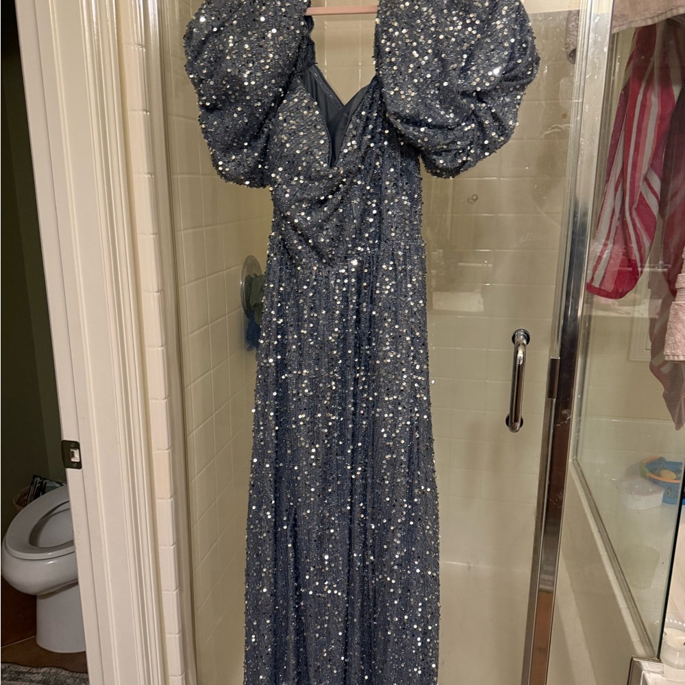 SHEIN Glittering Gray Maxi Dress